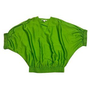 Chartreuse Silk Batwing Blouse | Dopamine Dressing | Diane Von Furstenberg